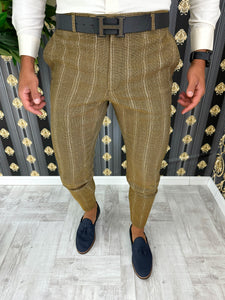 Pantaloni barbati eleganti maro B1858