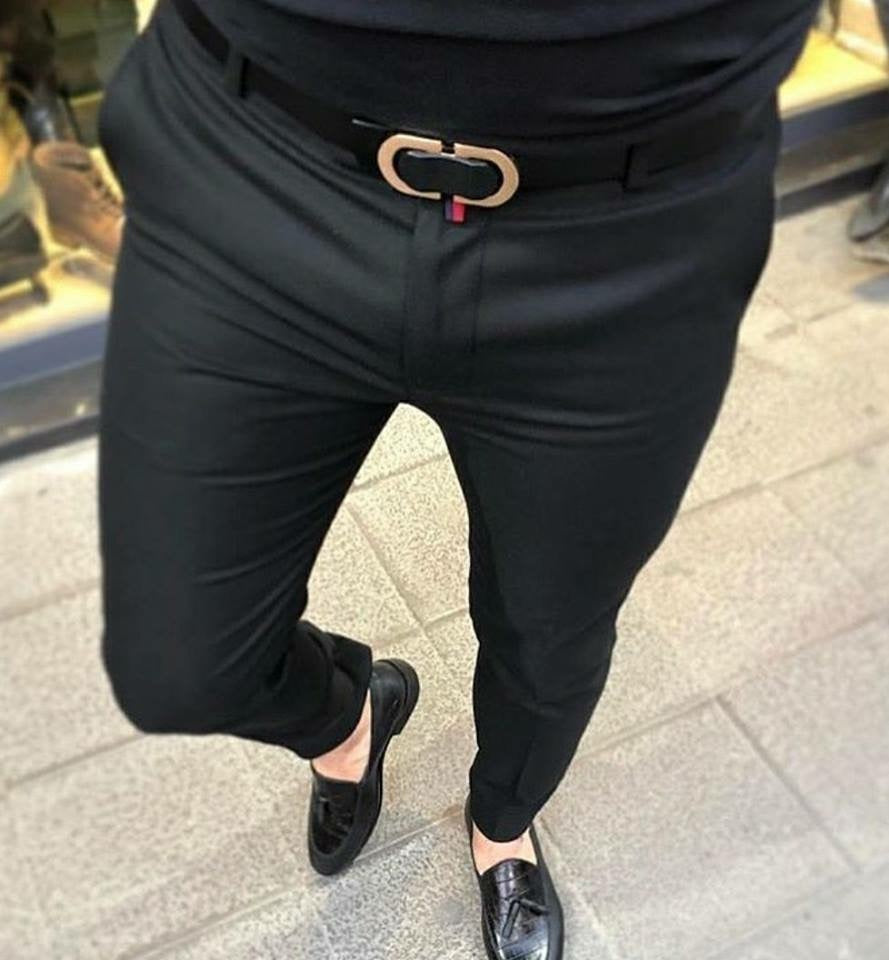 Pantaloni barbati eleganti negri A1041