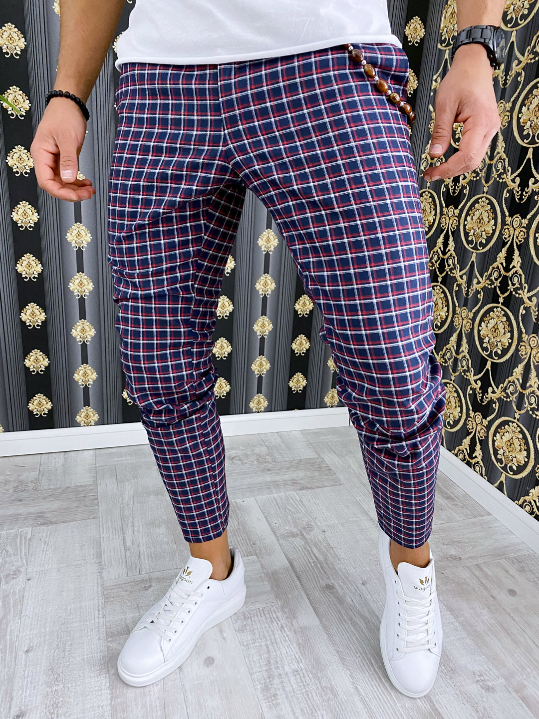 Pantaloni barbati smart casual in carouri B1727 10-5