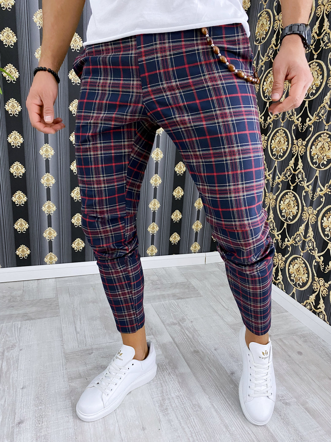 Pantaloni barbati smart casual in carouri B1822 4-4