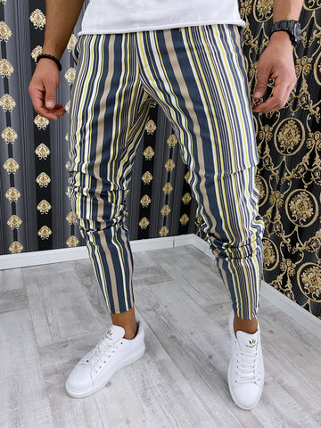 Pantaloni barbati smart casual in dungi B1864 14-5