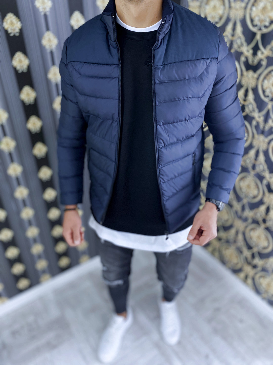 Geaca barbati de toamna bleumarin B6325 – Casual Store