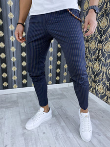 Pantaloni barbati smart casual bleumarin B1705 3-4
